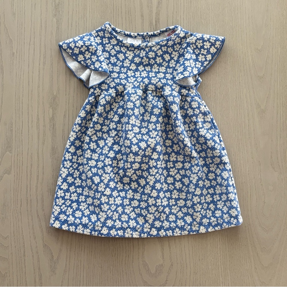 Zara Kids Blue Floral Kids Dress